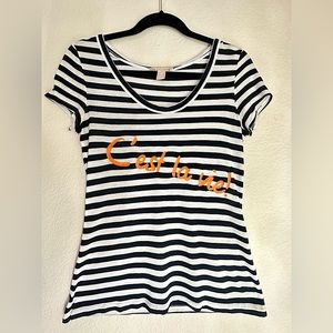 Banana Republic striped, nautical, scoop-neck tee shirt